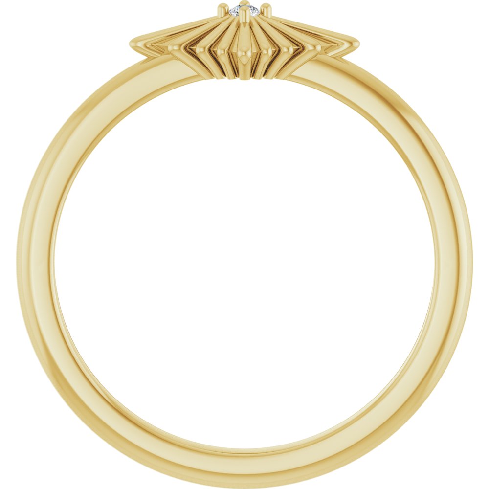 14K Yellow Gold .015 CT Natural Diamond Star Ring