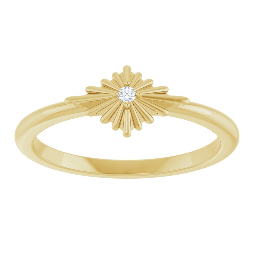 14K Yellow Gold .015 CT Natural Diamond Star Ring