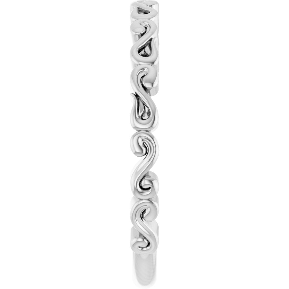 14K White Gold 2.18 mm Sculptural Band Size 7