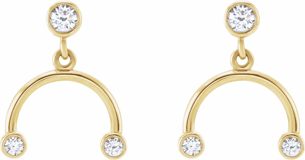 14K Yellow 1/5 Natural Diamond Mobile Earring