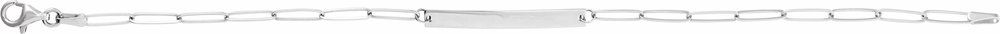 14K White Gold Engravable Bar 7" Bracelet