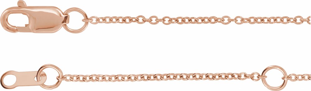 14K Rose Engravable Disc Adjustable 6 1/2-7 1/2" Bracelet