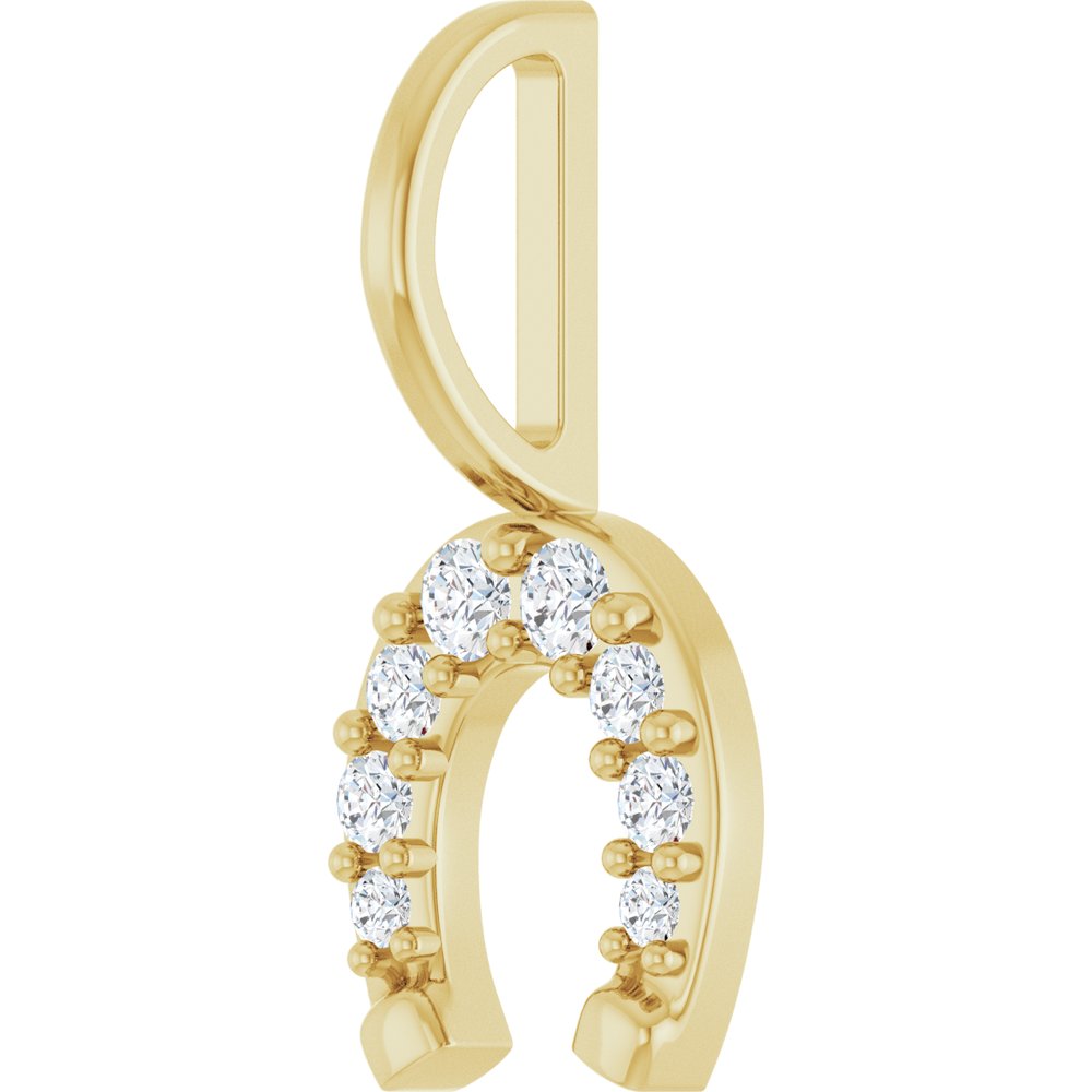 14K Yellow Gold 1/8 CTW Natural Diamond Horseshoe Charm/Pendant