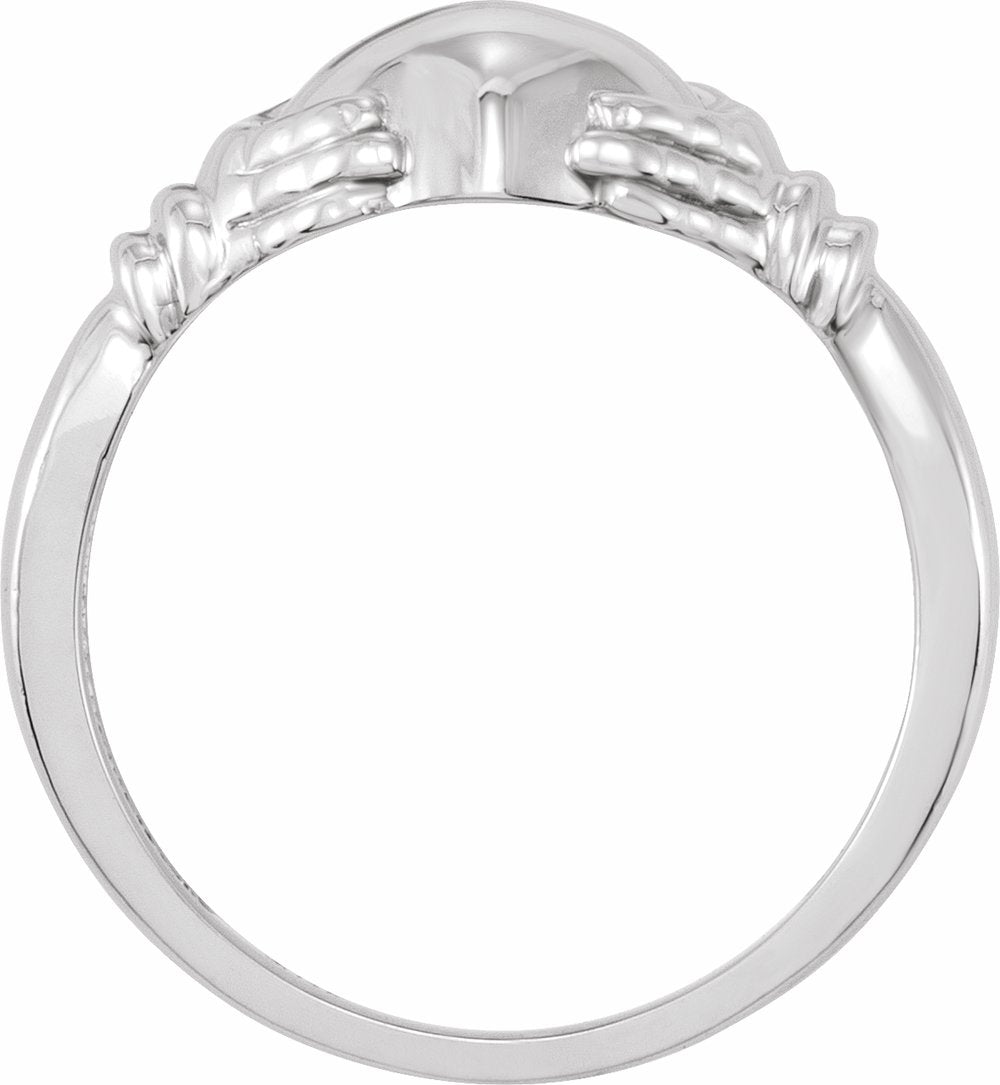 14K White Gold Claddagh Band Size 7
