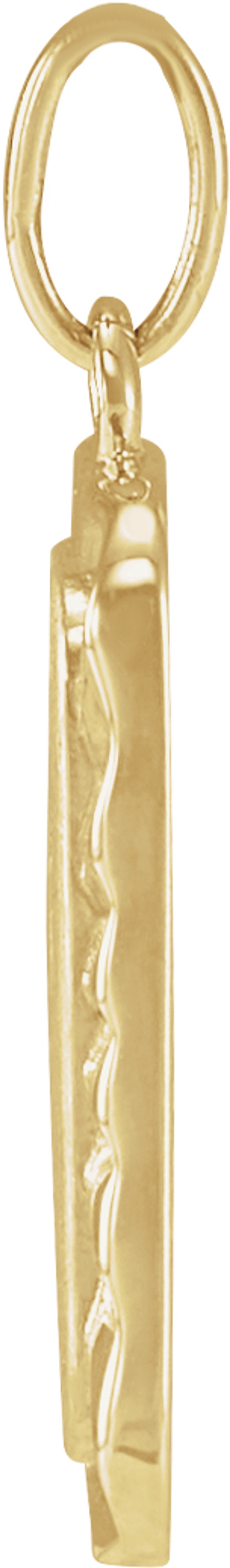 14K Yellow Gold Engravable Sunburst Pendant