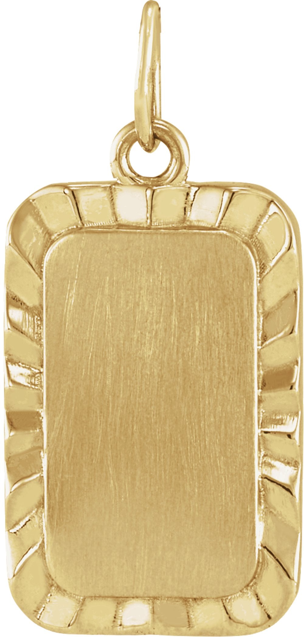 14K Yellow Gold Engravable Sunburst Pendant