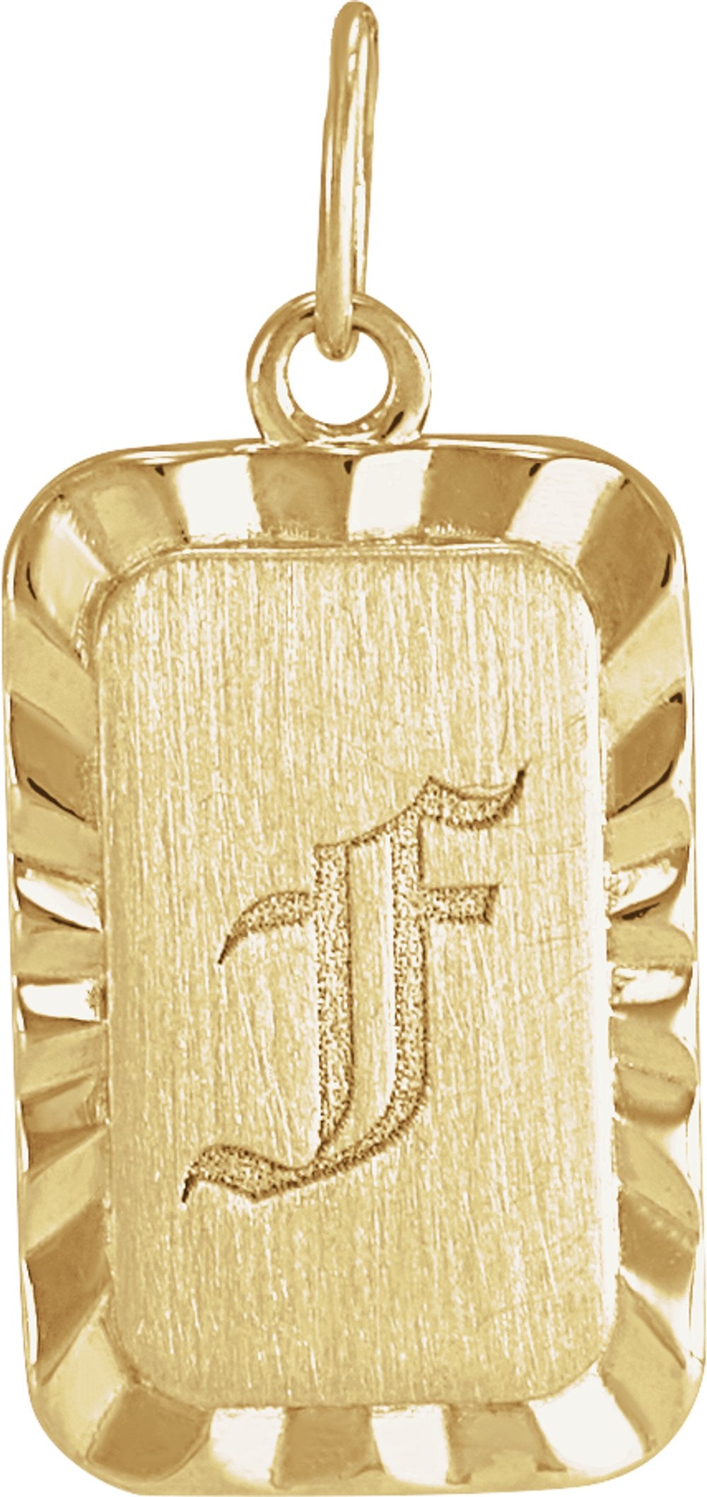 14K Yellow Gold Engravable Sunburst Pendant