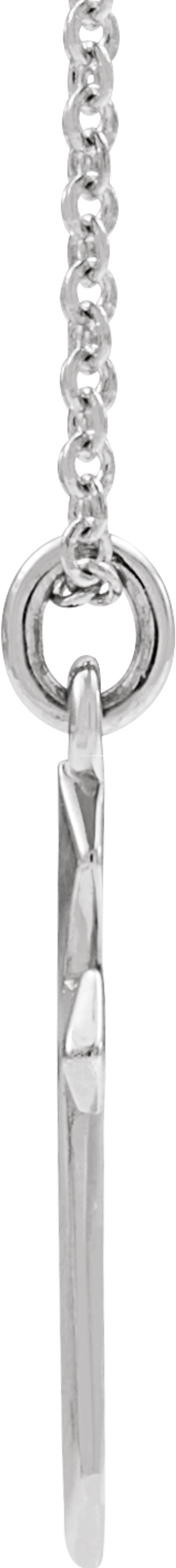 14K White Gold Cross 18" Necklace