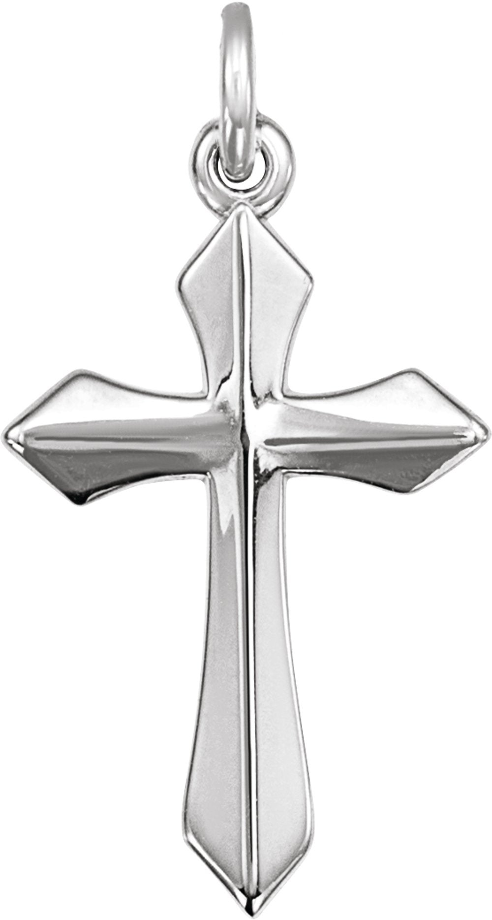 14K White Gold Cross Pendant