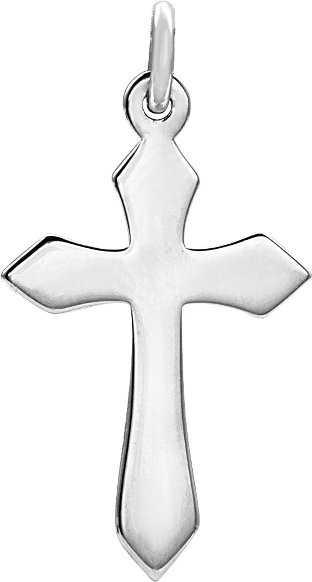14K White Gold Cross Pendant