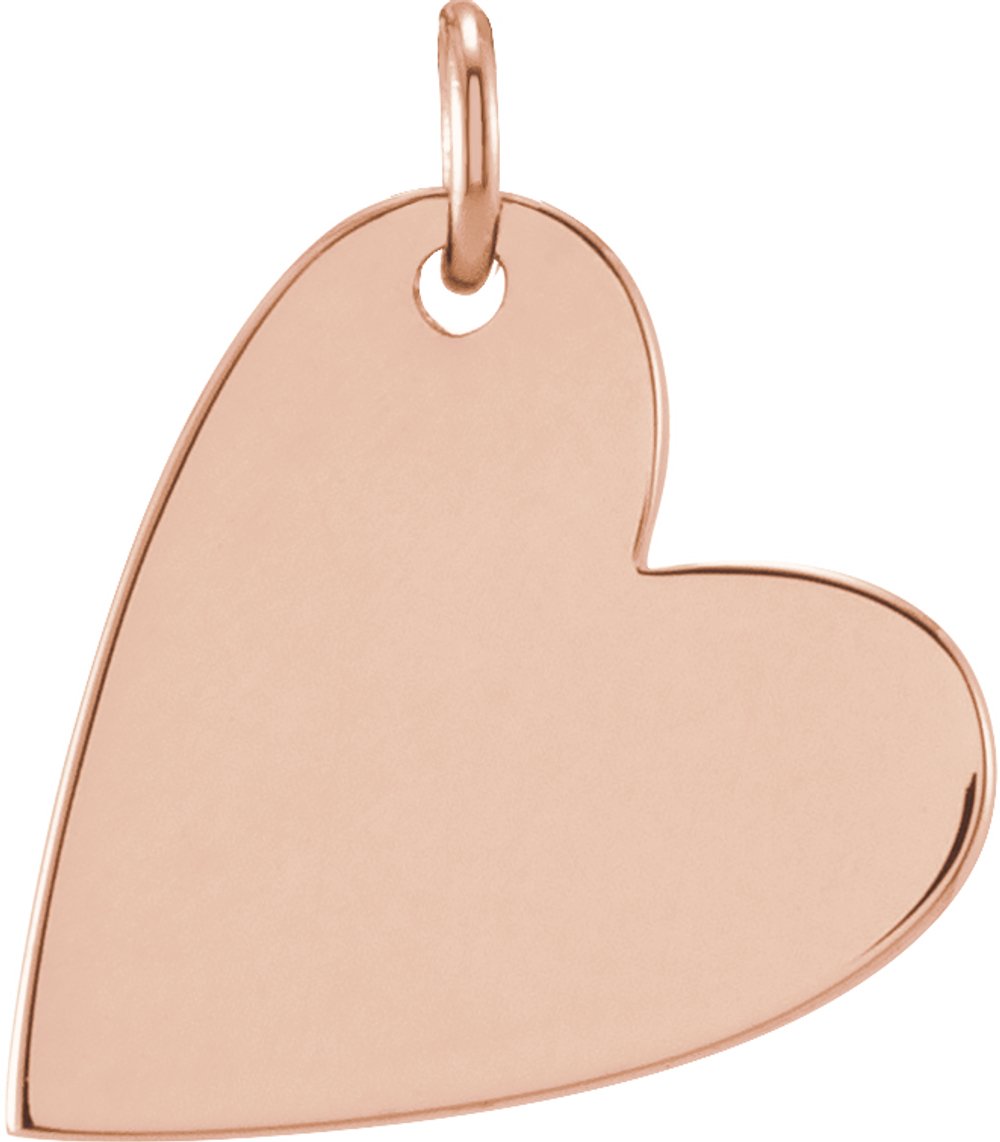 14K Rose Gold Engravable Sideways Heart Pendant
