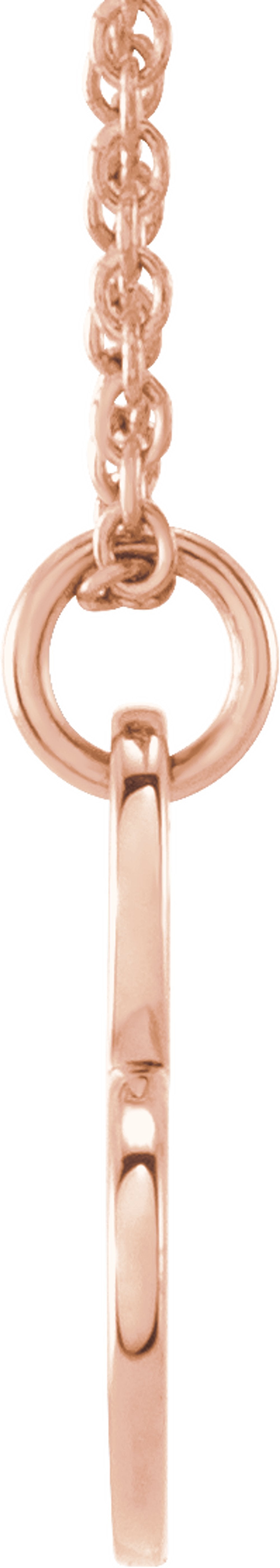 14K Rose Gold Engravable Sideways Heart 16-18" Necklace