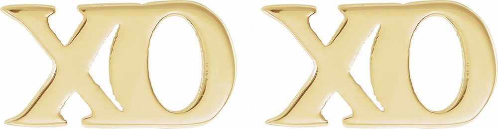14K Yellow Petite "xo" Stud Earrings