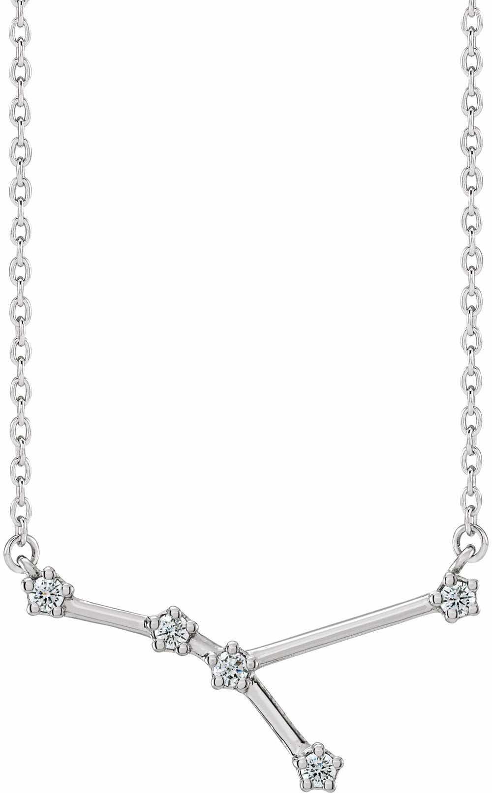 14K White Gold 1/8 CTW Natural Diamond Cancer 16-18" Necklace