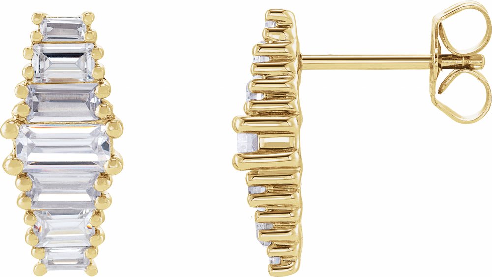 14K Yellow Gold 1 1/2 CTW Lab-Grown Diamond Earrings