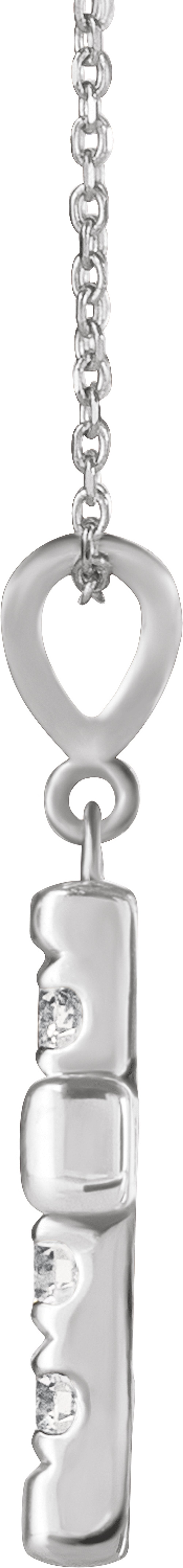14K White Gold 1/2 CTW Natural Diamond French-Set Cross 16-18" Necklace