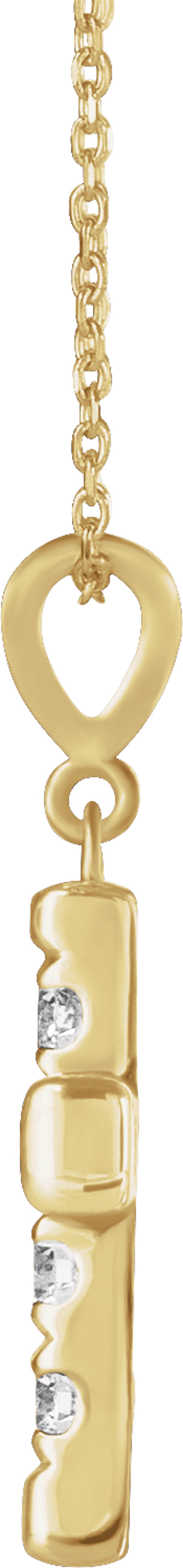 14K Yellow 3/4 CTW Natural Diamond French-Set Cross 16-18" Necklace