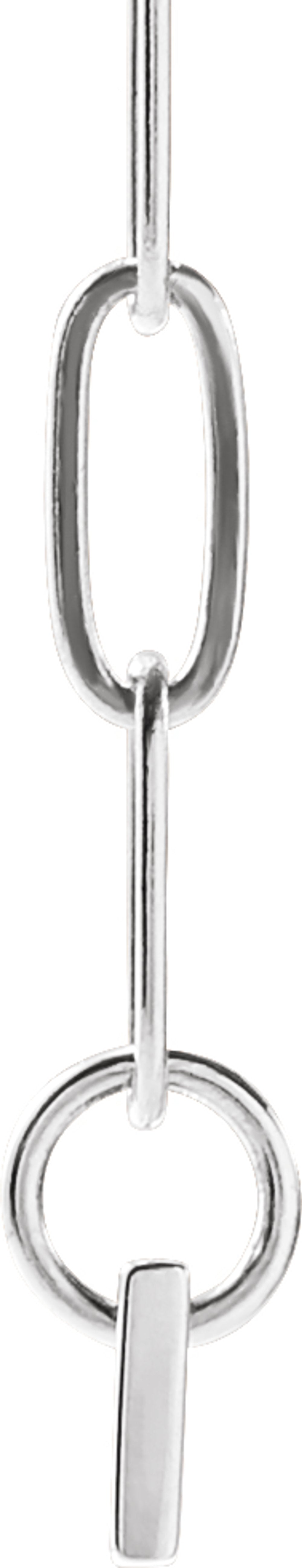 14K White Engravable Bar 16" Necklace