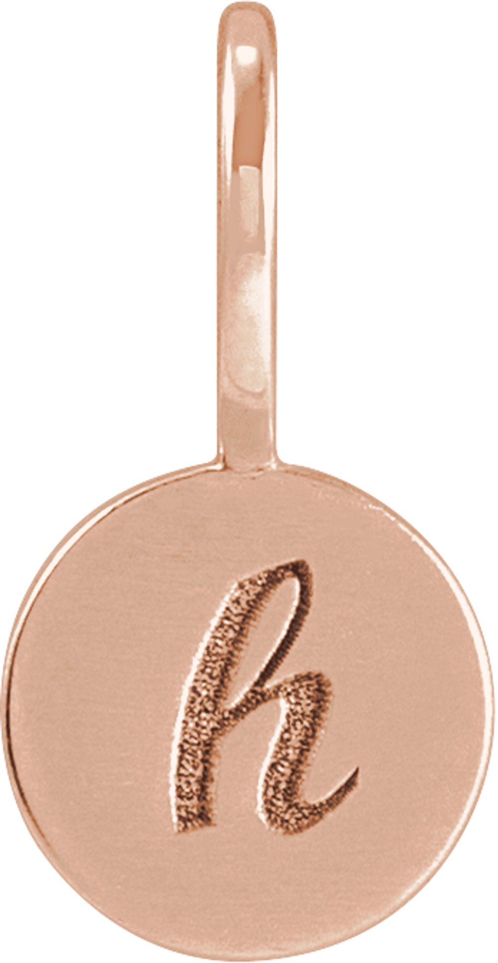 14K Rose Gold Engravable Disc Charm/Pendant