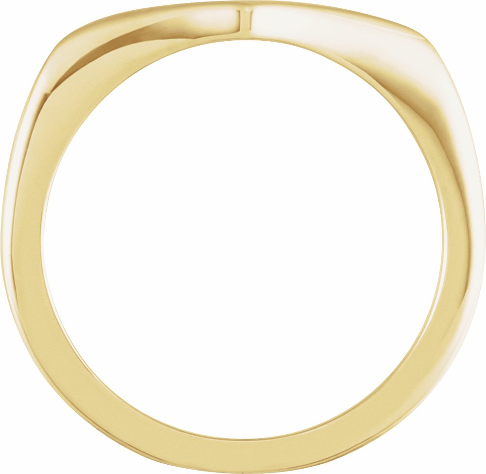 14K Yellow Gold Geometric Signet Ring