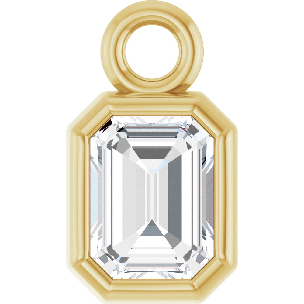14K Yellow 1/4 CT Lab-Grown Diamond Bezel-Set Dangle
