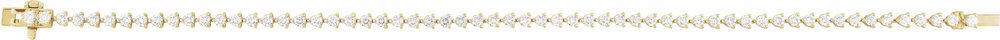 14K Yellow Gold 3 CTW Natural Diamond 7 1/4" Line Bracelet