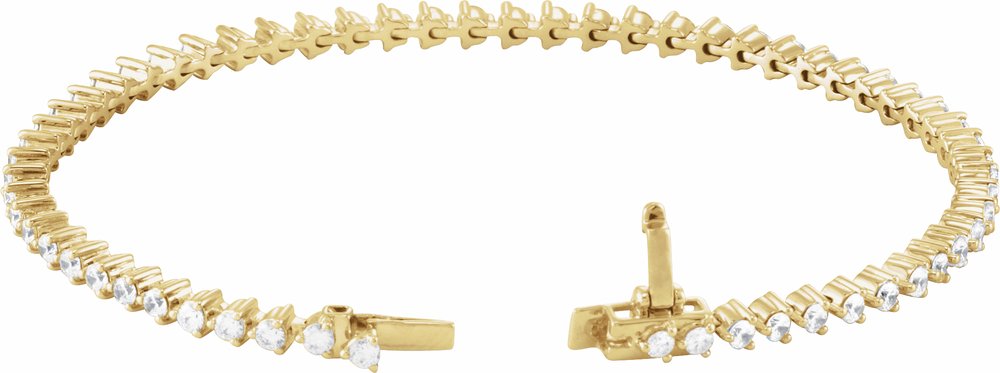 14K Yellow Gold 3 CTW Natural Diamond 7 1/4" Line Bracelet