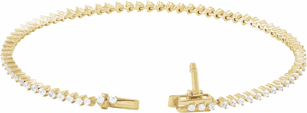 14K Yellow Gold 1 1/2 CTW Lab-Grown Diamond 7 1/4" Line Bracelet