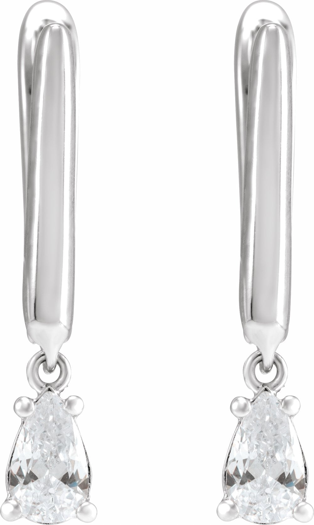 14K White 1/2 CTW Lab-Grown Diamond Lever Back Earrings