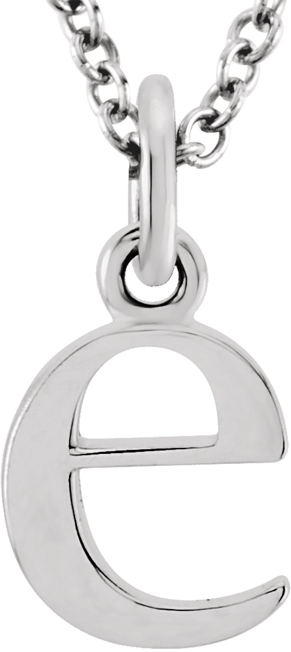 Sterling Silver Lowercase Initial E Dangle