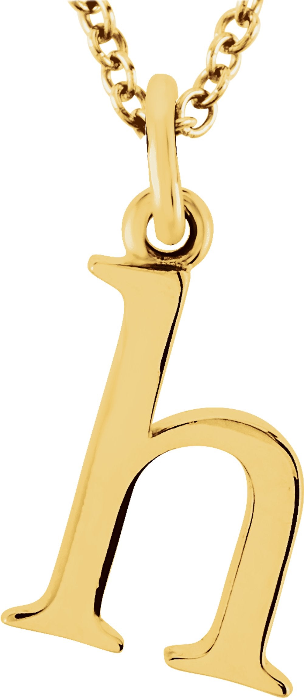 14K Yellow Gold Lowercase Initial h 16" Necklace