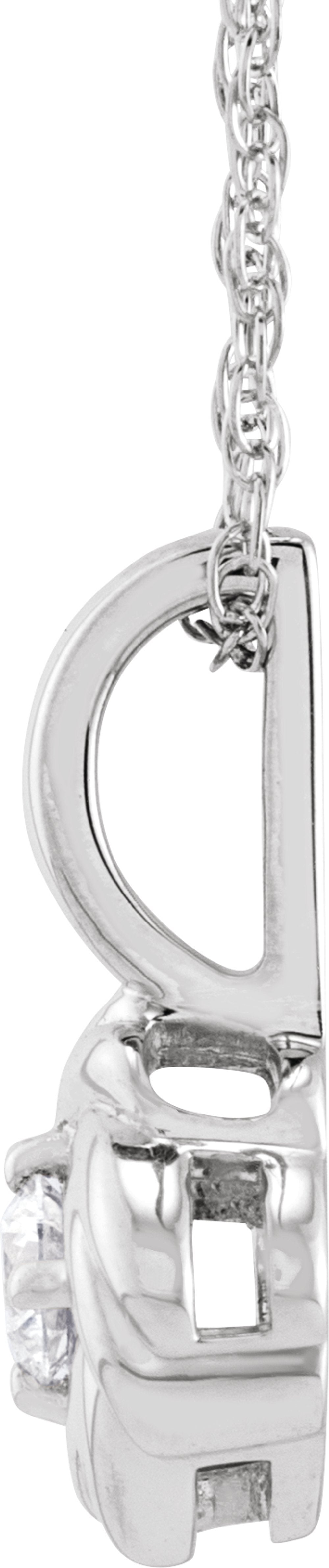 14K White Gold 1/6 CT Natural Diamond Knot 18" Necklace