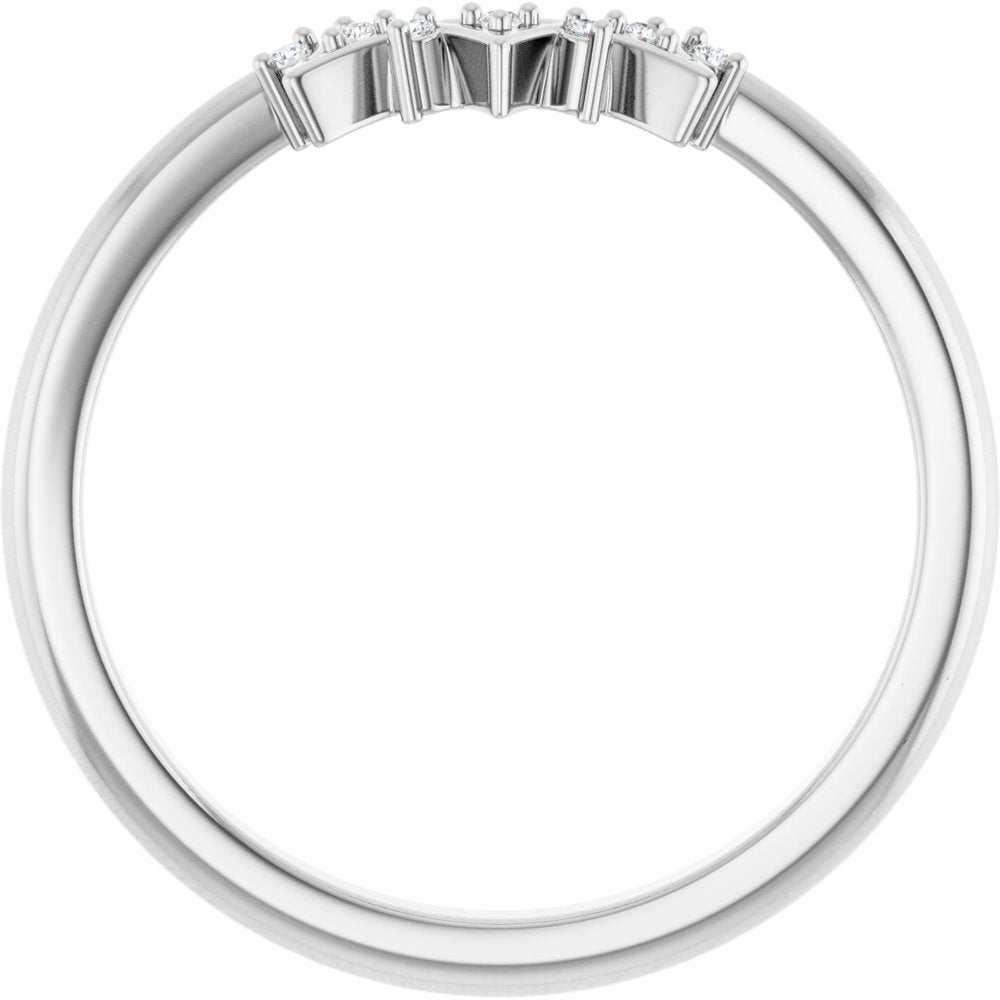 14K White Gold .03 CTW Natural Diamond Contour Band