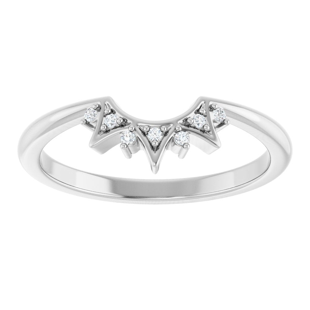 14K White Gold .03 CTW Natural Diamond Contour Band