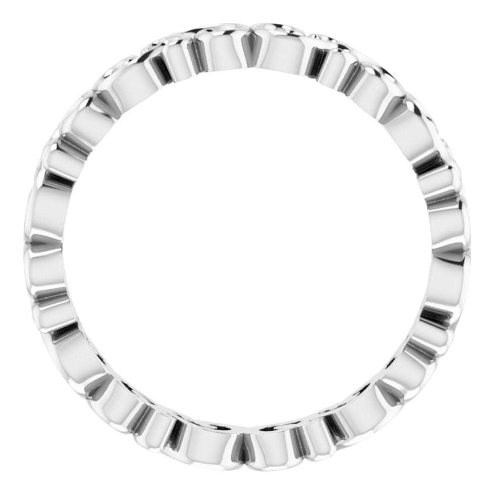 14K White Gold Open Scroll Pattern Band Size 7