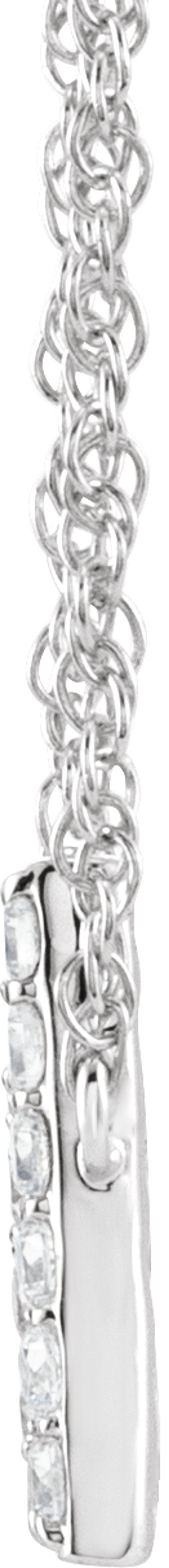 14K White Gold 1/8 CTW Natural Diamond Lowercase Initial D 16" Necklace