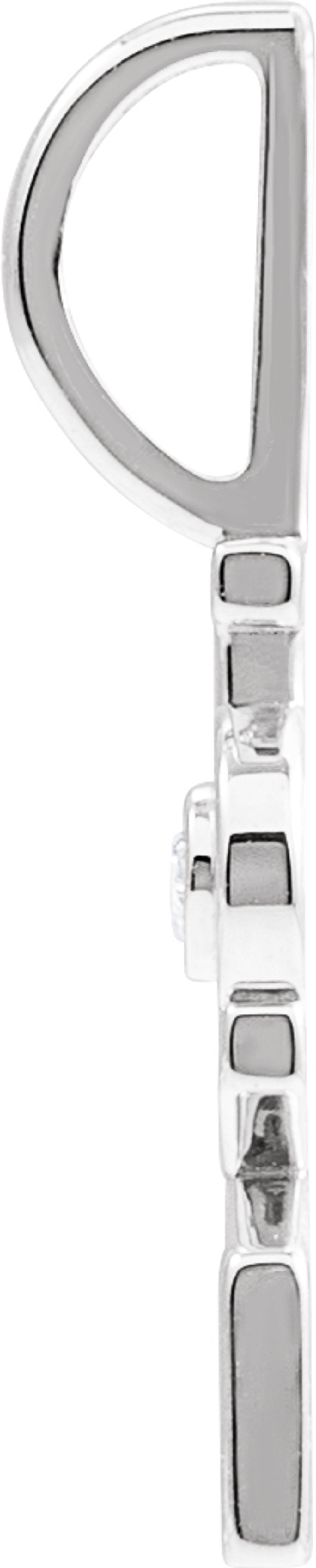 14K White Gold .03 CT Natural Diamond Love Charm/Pendant