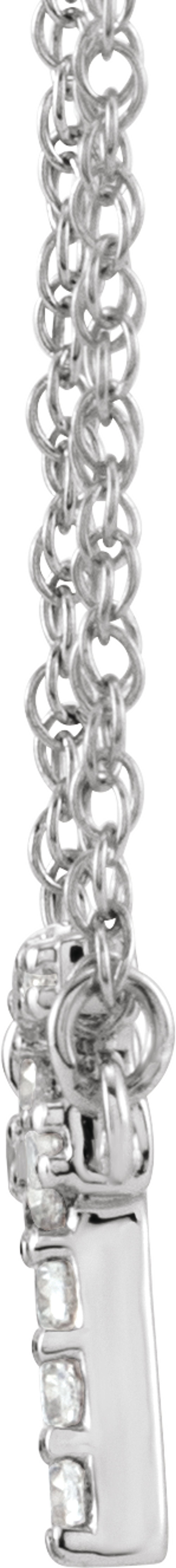 14K White Gold 1/6 CTW Natural Diamond Lowercase Initial G 16" Necklace