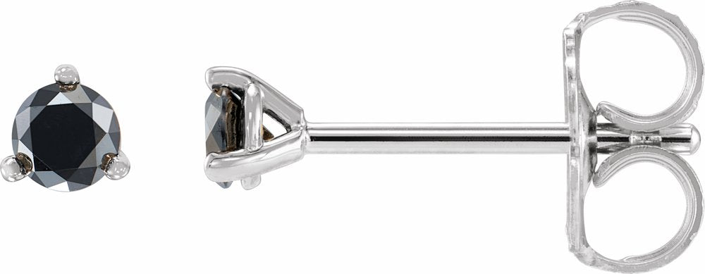 14K White 1/3 CTW Natural Black Diamond Earrings