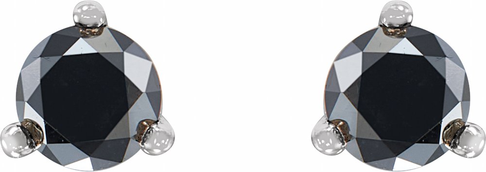 14K White 1/3 CTW Natural Black Diamond Earrings