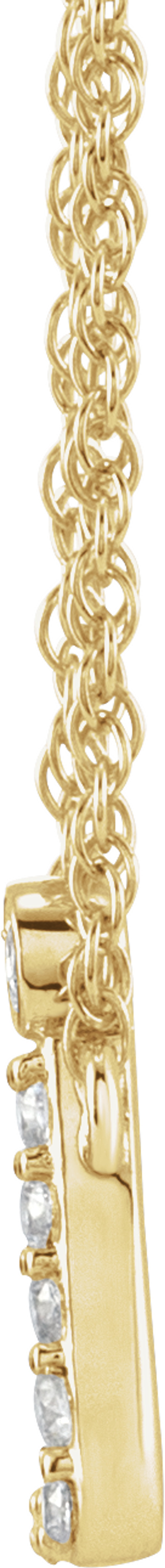 14K Yellow Gold .06 CTW Natural Diamond Lowercase Initial J 16" Necklace