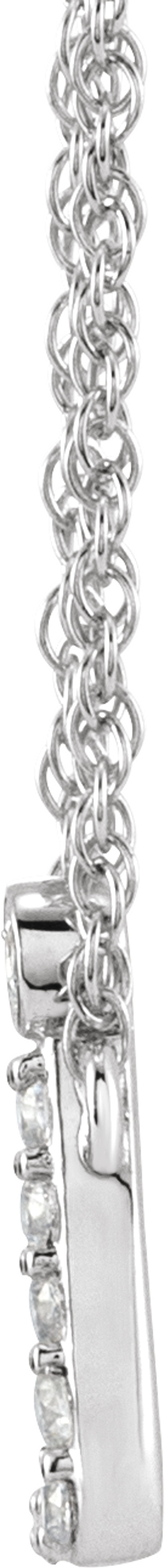 14K White Gold .06 CTW Natural Diamond Lowercase Initial J 16" Necklace