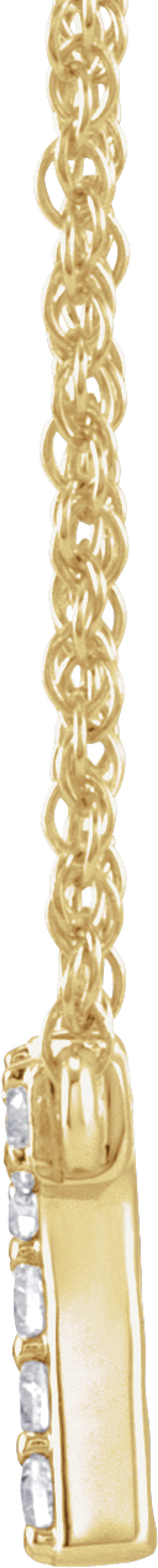 14K Yellow Gold .07 CTW Natural Diamond Lowercase Initial R 16" Necklace