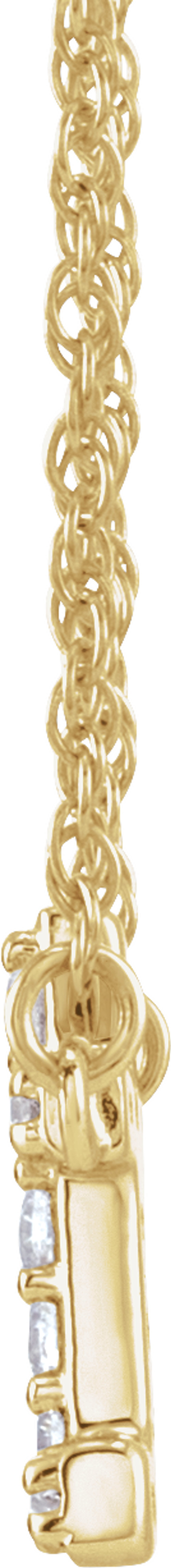 14K Yellow .08 CTW Natural Diamond Lowercase Initial T 16" Necklace