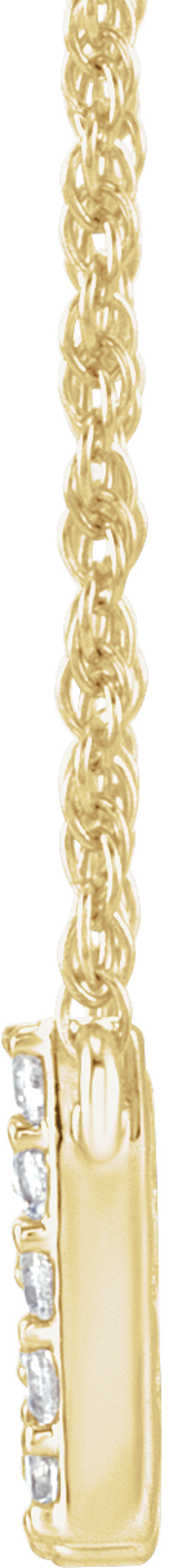 14K Yellow 1/8 CTW Natural Diamond Lowercase Initial W 16" Necklace