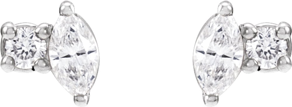14K White Gold .08 CTW Natural Diamond Earrings