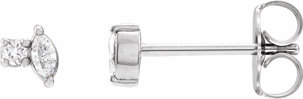 14K White Gold .08 CTW Natural Diamond Earrings