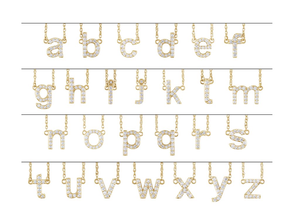 14K Yellow 1/8 CTW Natural Diamond Lowercase Initial P 16" Necklace