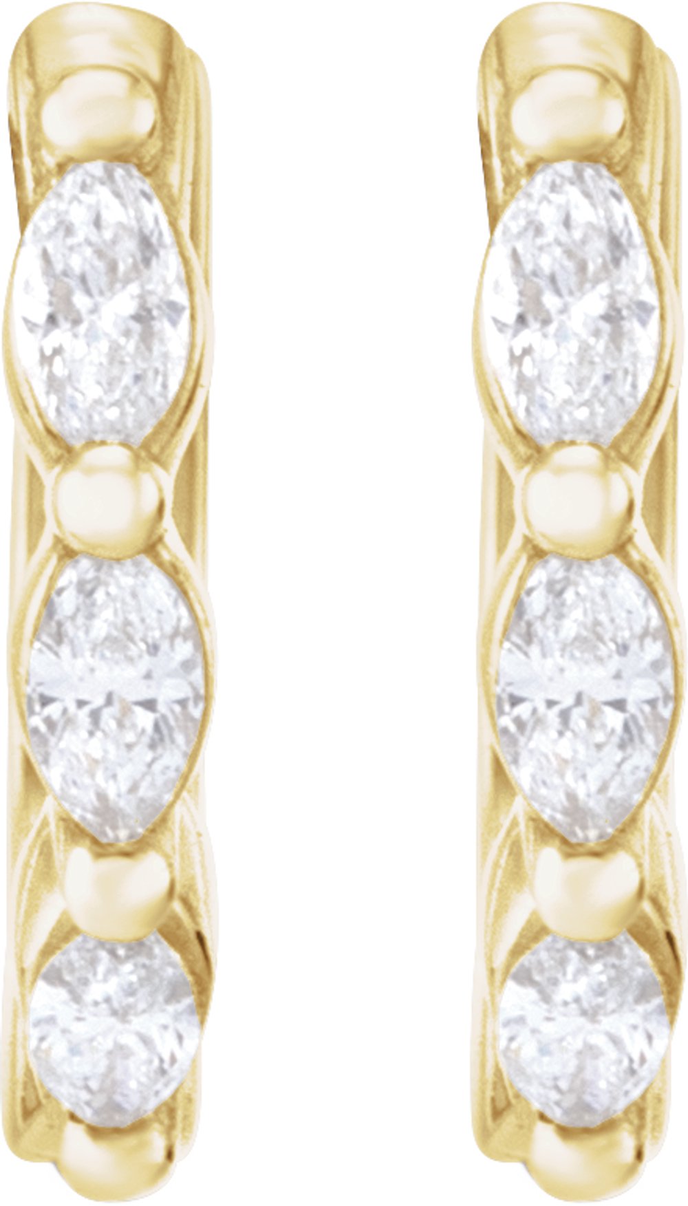 14K Yellow Gold 1/10 CTW Natural Diamond 10 mm Hoop Earrings
