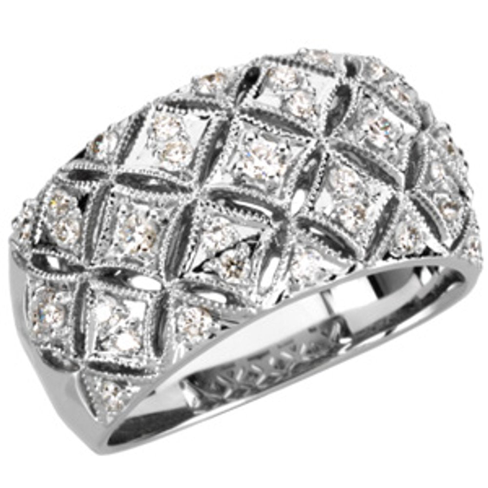 14K White Gold 1/2 CTW Natural Diamond Ring